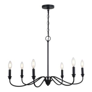 Annabelle  Chandelier in Matte Black by Vaxcel