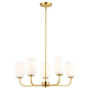 Shelby  Chandelier in Natural Brass by Vaxcel