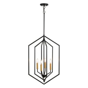 Riley  Pendant in Black and Satin Brass by Vaxcel