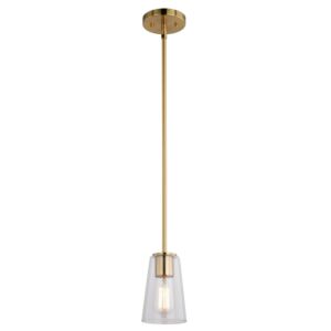 Beverly  Mini Pendant in Muted Brass by Vaxcel