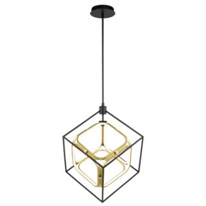 Anson LED Pendant in Matte Black and Gold by Vaxcel