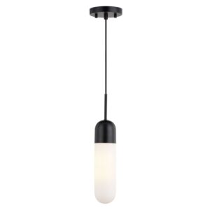 Thalia  Mini Pendant in Matte Black by Vaxcel