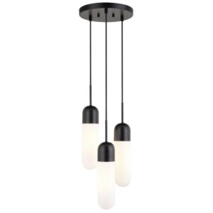 Thalia  Pendant in Matte Black by Vaxcel