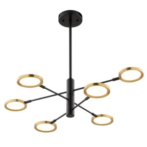 Cullerto LED Pendant in Matte Black and Antique Gold by Vaxcel