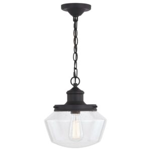 Collins  Outdoor Pendant in Matte Black by Vaxcel