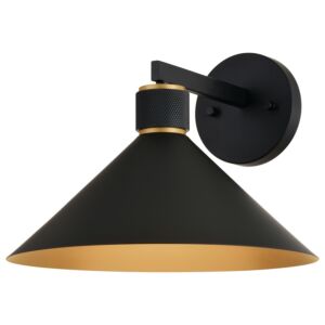 Dunbar  Outdoor Wal Mount in Matte Black and Gold by Vaxcel