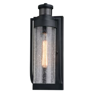 Lawton  Outdoor Motion Sensor Wall Light in Textured Black by Vaxcel