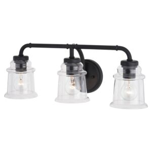 Toledo  Bathroom Vanity Light in Matte Black by Vaxcel