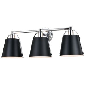 Barrington  Bathroom Vanity Light in Matte Black and Chrome by Vaxcel