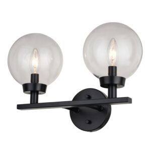 Lander  Bathroom Vanity Light in Matte Black by Vaxcel