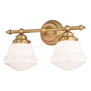 Huntley  Bathroom Vanity Light in Natural Brass by Vaxcel