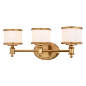 Carlisle  Bathroom Vanity Light in Natural Brass by Vaxcel