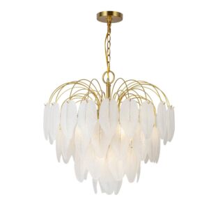 Alessia  Chandelier in Brushed Brass by Artcraft