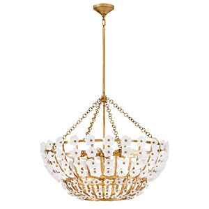 Azalea LED Chandelier in Distressed Brass by Fredrick Ramond