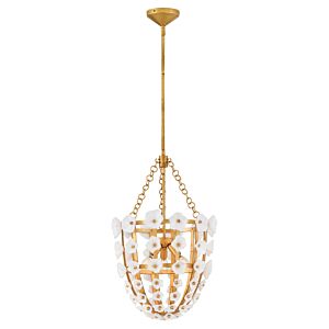 Azalea LED Pendant in Distressed Brass by Fredrick Ramond