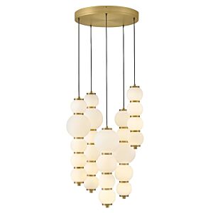 Trigo LED Chandelier in Lacquered Brass by Hinkley