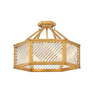 Sura LED Semi Flush Mount in Distressed Brass by Hinkley