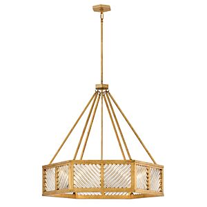 Sura LED Chandelier in Distressed Brass by Hinkley