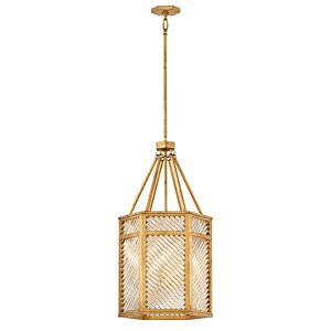 Sura LED Pendant in Distressed Brass by Hinkley