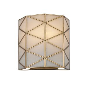 Polyhedron  Wall Sconce in White   Antique Brass by Currey and Company