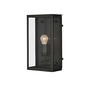 Royster  Outdoor Wall Sconce in Matte Black   Clear by Currey and Company