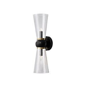 Byford  Bathroom Vanity Light Wall Sconce in Oil Rubbed Bronze   Clear   Polished Brass by Currey and Company