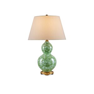 Eau de Nil  Table Lamp in Green   Textured Antique Gold Leaf by Currey and Company