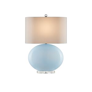 Laconia  Table Lamp in Light Blue   Clear   Polished Nickel by Currey and Company