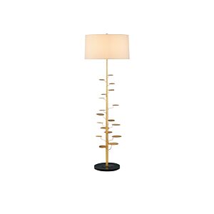 Vittoria  Floor Lamp in Antique Gold Leaf by Currey and Company