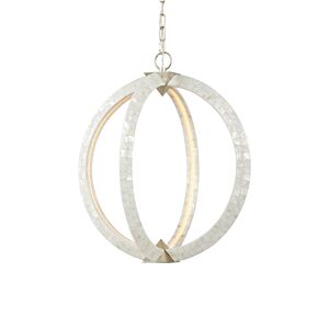 Arietta LED Chandelier in Pearl   Silver by Currey and Company