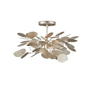 Lunaria  Semi Flush Mount in Contemporary Silver Leaf by Currey and Company