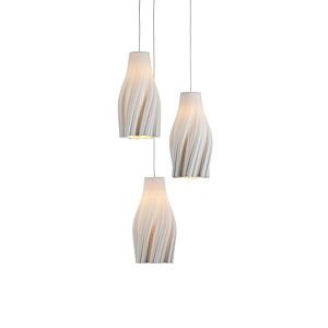 Posh  Pendant in White   Silver by Currey and Company