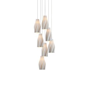 Posh  Pendant in White   Silver by Currey and Company