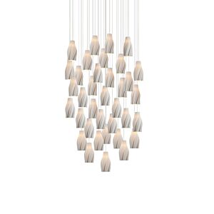 Posh 36 Light Pendant in White   Silver by Currey and Company