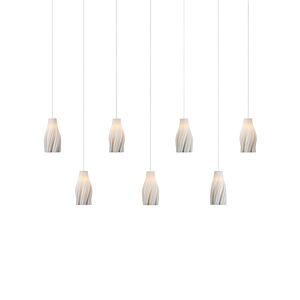 Posh  Linear Pendant in White   Silver by Currey and Company