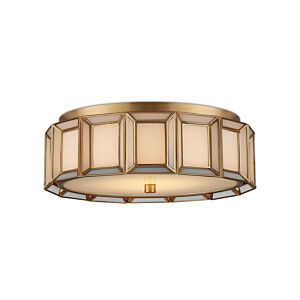 Daze LED Flush Mount in Antique Brass   White by Currey and Company