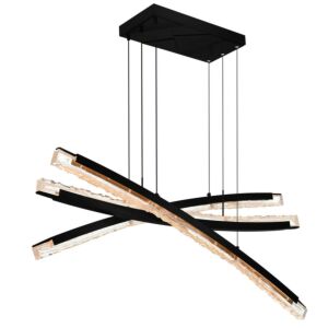 Saber LED Chandelier in Black by CWI Lighting