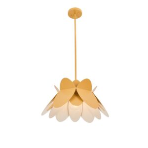 Flor  Pendant in White and Yellow by Kalco