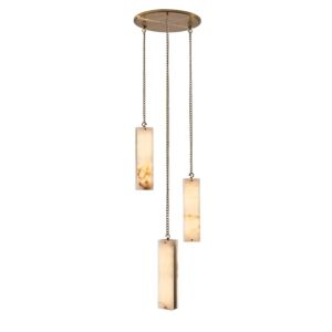 Vertical LED Pendant in Winter Brass by Kalco