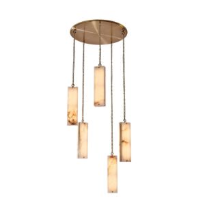 Vertical LED Pendant in Winter Brass by Kalco