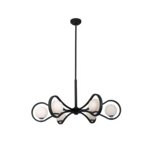 Elliptical LED Pendant in Matte Black by Kalco