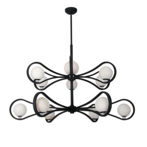 Elliptical LED Pendant in Matte Black by Kalco