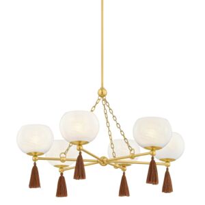 Niya  Chandelier in Aged Brass by Mitzi