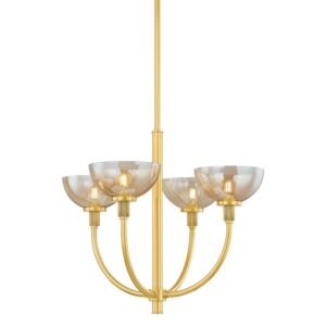 Eva  Chandelier in Aged Brass by Mitzi