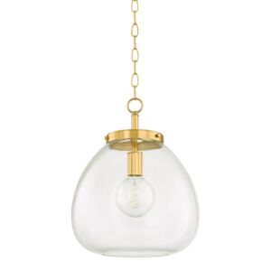 Della  Pendant in Aged Brass by Mitzi