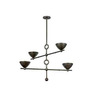 Vishal  Chandelier in Black Patina Gold by Troy Lighting