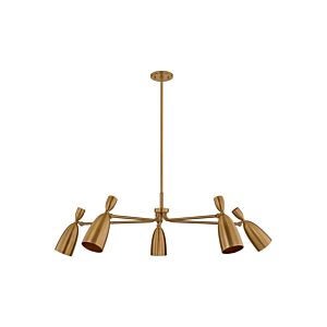 Spade LED Chandelier in Patina Brass by Troy Lighting