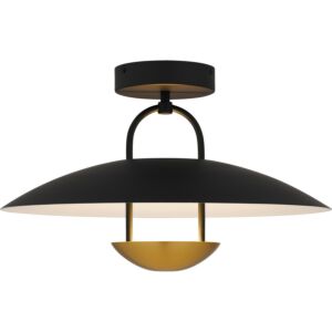 Bingham LED Semi Flush Mount in Matte Black by Quoizel