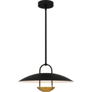 Bingham LED Pendant in Matte Black by Quoizel