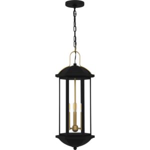 Crestfield  Outdoor Hanging Lantern in Matte Black by Quoizel